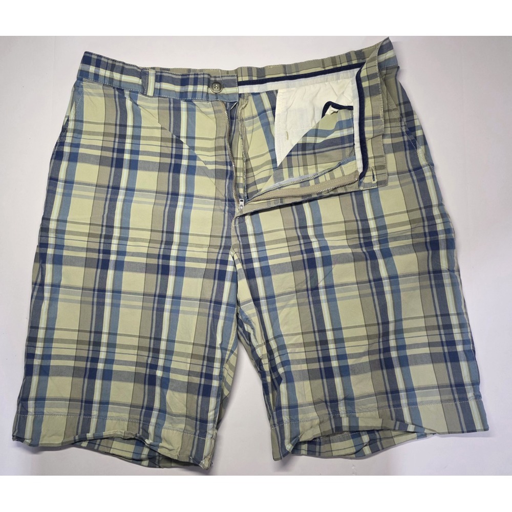 Lacoste Mens Size 38 Plaid Madras Chino‎ Shorts